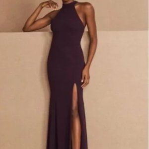 NWT Anthropologie BHLDN Montreal Crepe Maxi Dress: Size 8 formal dress, Eggplant